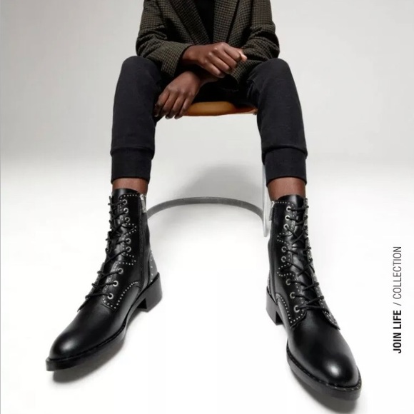 zara lace up combat boots